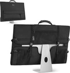 Monitor Carrying Case Compatible with Apple 27" iMac Desktop Computer, Padded Travel Carrying Bag with Rubber Handle, Pockets for 27" Screen and Accessories, Protective Case Monitor Dust Cover, Black