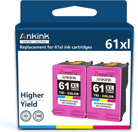 Ankink 61XL Color Ink Cartridge Replacement for HP Ink 61 Color HP 61 XL HP61XL Color Printer Ink Combo Pack for Envy 4500 5530 4502 5535 5534 officejet 4630 4635 Deskjet 1000 1010 1510 Printer