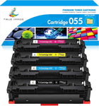 TRUE IMAGE Compatible 055 Toner Cartridge Replacement for Canon 055 055H Toner for Color imageCLASS MF743Cdw MF741Cdw MF745Cdw MF746Cdw LBP664Cdw Printer with Chip (Black Cyan Magenta Yellow, 4-Pack)