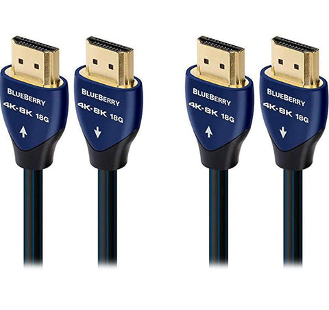 AudioQuest Blueberry 4K-8K 18Gbps 3.0m (9.8ft.) HDMI Cables (2-Pack)