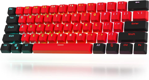 (keycap only) PBT keycap, 104-key Customization, 60% Backlight with Key Puller OEM Configuration American Layout, Suitable for 61/87/104Cherry MX Mechanical Keyboard (Red+Black)