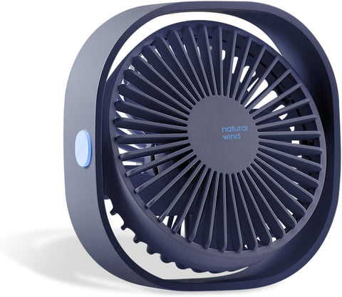 MATEPROX Mini USB Desk Fan,[Snow series] Small Desktop Table Personal Fan with 3 Speed,Quiet Cooling Wind for Office Desktop Room Car Travel (Blue)