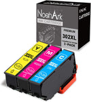 NoahArk 3 Packs 302XL Remanufacture Ink Cartridge Replacement for Epson 302 302XL T302 T302XL High-Capacity use for Epson Expression Premium XP-6000 XP-6100 Printer (Cyan, Magenta, Yellow)