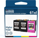 Ankink 61XL Ink Cartridge Black Color Combo Pack Replacement for HP Ink 61 HP61 XL HP61XL for Envy 4500 5530 4502 5535 5534 OfficeJet 4630 4635 DeskJet 2540 1000 1010 1055 1510 3050 3510 Printer