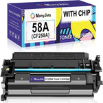 ManyJets 58A CF258A (with Chip) Compatible Toner Cartridge Replacement for HP CF258A 58A 58X CF258X for HP Pro MFP M428fdw M404dn M404n M428fdn M404dw M404 M428 M428dw M304 (Black,1-Pack,with Chip)