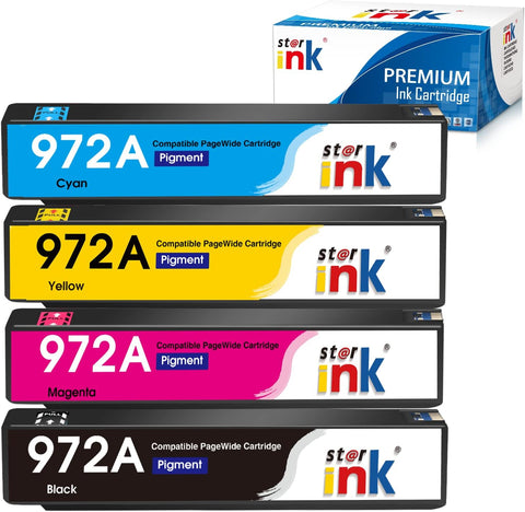 starink Compatible Ink Cartridges Replacement for HP 972A 972X 972 Work for PageWide Pro MFP 377dw 477dw 452dw 577dw 552dw 452dn 477dn Printer(Black Cyan Magenta Yellow) 4-Pack