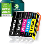 GREENBOX Compatible Ink Cartridges Replacement for Canon 280 281 XXL PGI-280XXL CLI-281XXL for Canon PIXMA TR7520 TR8520 TS6120 TS6220 TS8120 TS8220 TS9120 TS9520 TS6320 TS9521C Printer (5 Pack)