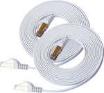 Cat 8 Ethernet Cable 10 Ft 2 Pack Cat8 Internet Cable Flat Gigabit High Speed Shielded RJ45 LAN Cable for PS4, Xbox, Router, Modem, Gaming, White