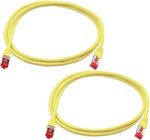 Triplett 5' Yellow CAT6A 10GBPS Professional Grade SSTP 26AWG Patch Cable (CAT6A-5YL-2PK), 2 Pack