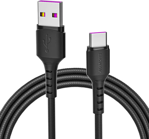 USB Type C Cable 3A Fast Charging Cable (5Pack 1/1/6/6/10FT) USB A to Type C Cord Compatible with Samsung Galaxy S10 S9 S8 S9+ S10+ Google Pixel and Other USB C Devices