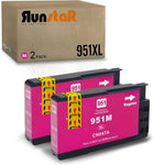 Run Star 2 Packs 951XL Magenta Compatible Ink Cartridge Replacement for HP 951XL 951 use for OfficeJet Pro 251DW 271DW 276DW 8100 8600 8610 8615 8620 8625 8630 8640 8660 Printer (2 Magenta)