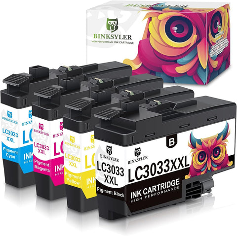 BINKSYLER Upgraded LC3033XXL LC3033 Ink Cartridges Replacement for Brother LC3033 LC3033XXL LC3035 Work for Brother MFC-J995DW MFC-J995DWXL MFC-J815DW MFC-J805DWXL Printer (BK/C/M/Y) 4 Pack