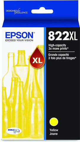 Epson T822 DURABrite Ultra Ink High Capacity Yellow Cartridge (T822XL420-S) for Select Workforce Pro Printers