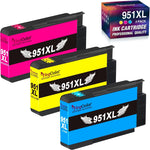 YingColor 951XL Ink Cartridges Compatible Replacement for HP 951XL Ink Cartridges Combo Pack High Yield Use with OfficeJet Pro 8610 8600 8615 8620 8625 276dw 251dw (1 Cyan, 1 Magenta, 1 Yellow)