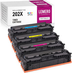 LemeroSuperx Compatible Toner Cartridges Replacement for HP CF500X 202X CF501X CF502X CF503X Work for Color Laserjet MFP M281cdw M281fdw M254nw M254dw (Black Cyan Magenta Yellow, 4 Pack)