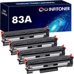 83A CF283A Toner Cartridge 4-Pack Compatible Replacement for HP 83A CF283A 83X CF283X Toner Cartridge for HP Laserjet Pro MFP M125nw M201dw M225dw M255dn M201n M125a M127fw M127fn Printer Toner Black