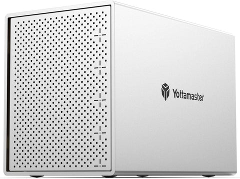 Yottamaster 5 Bay USB C RAID Enclosure, Aluminum 5 Bay 2.5/3.5 inch External Hard Drive RAID Enclosure Support RAID 0/1/3/5/10/JBOD/Clear,Mac Style - for Personal Storage at Home&Office-[PS500RC3]