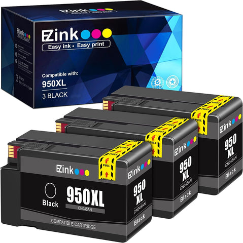 E-Z Ink (TM) Compatible Ink Cartridge Replacement for HP 950XL 950 XL to use with OfficeJet Pro 8610 8600 8615 8620 8625 8100 276dw 251dw (3 Black)