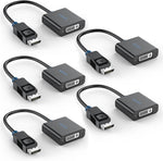 UVOOI DisplayPort to DVI Adapter 5-Pack, DP to DVI D (DVI-I 24+5) Adapter Male to Female for All Display Port Devices Compatible with Lenovo, Dell, HP and Other Brands