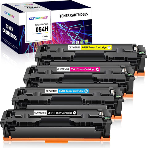 CLYWENSS Compatible 054H Toner Cartridge Replacement for Canon 054H 054 Toner Cartridge to use with Canon imageCLASS MF644Cdw, MF640C, LBP620 Series Printer (Black Cyan Magenta Yellow, 4-Pack)