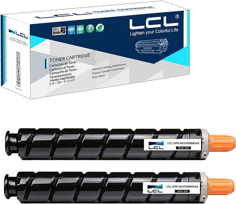 LCL Compatible Toner Cartridge Replacement for Canon GPR-36 GPR36 3782B003AA C2020 C2030 |C2025i C2220i C2220L /2225i C2230i C2020i C2025 C2030i C2030L C2030Li C2220 C2020L C-EXV34 (2-Pack Black)