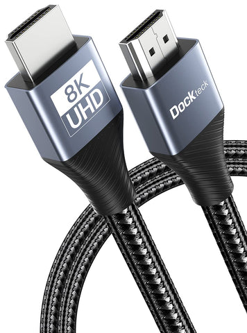 dockteck 8K HDMI Cable 3ft | High Speed hdmi to hdmi Cables 2.1, Braided Cord 48Gbps 120Hz 60Hz Support eARC Dolby Vision HDR 10 HDCP 2.2 & 2.3, Compatible with Roku TV PS5/4 HDTV Xbox Blu-ray