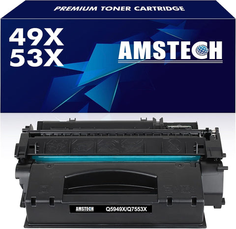 49X Q5949X Q7553X 53X Toner Cartridge Replacement for HP 49X Q5949X Q7553X 53X Toner Cartridge for HP 1320 1320tn 1320nw 1320n P2015 P2015n P2015d Printer (Black 1-Pack)