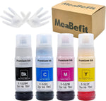 MeaBefit Compatible Ink Bottle Replacement for 502 T502 Refill Ink for ET-2760 ET-2750 ET-3760 ET-4760 ET-3750 ET-4750 ET-3710 ET-15000 ET-3700 2700 Printer (Black, Cyan, Magenta, Yellow, 4 Pack)