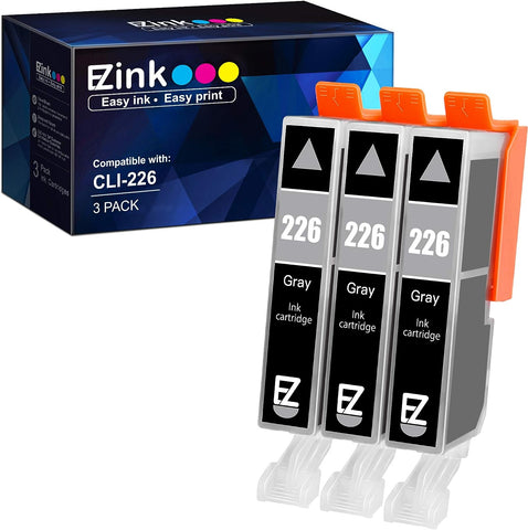 E-Z Ink (TM Compatible Ink Cartridge Replacement for Canon CLI-226 CLI226 CLI 226 to use with Pixma MG6120 MG6220 MG8120 MG8220 MG8120B (Gray, 3 Pack)