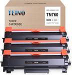 TEINO Compatible Toner Cartridge Replacement for Brother TN760 TN-760 TN730 use with Brother HL-L2350DW L2395DW MFC-L2710DW L2750DW L2730DW DCP-L2550DW HL-L2390DW L2370DWXL (Black, 3-Pack)