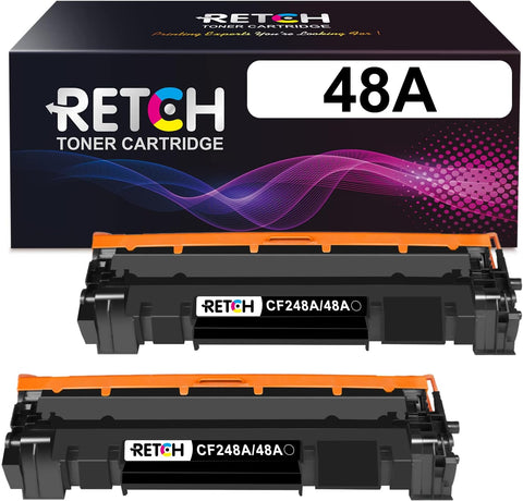 RETCH Compatible Toner Cartridge CF248A 48A 2 Black Replacement to use with HP CF248A 48A for MFP M28W M28A M29A M29W Pro M15W M15A M16a M16w CF248A Laser Printer (2 Pack)