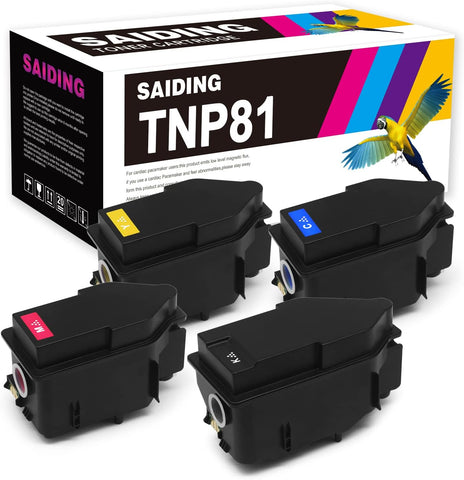 SAIDING Compatible Toner Cartridge Replacement for Konica TNP81 TNP 81 AAJW431 AAJW331 AAJW231 AAJW131 to Use with Minolta BizHub C3300i C4000i Printer (1Black 1Cyan 1Magenta 1Yellow