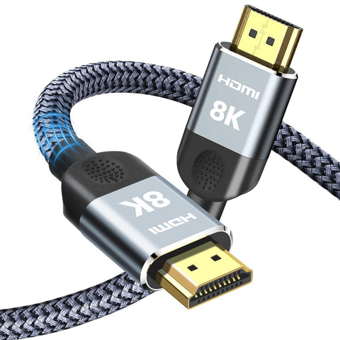 Pizucb 8K HDMI Cable 2.1 16FT/5M 48Gbps, Ultra High Speed HDMI Braided Cord 4K@120Hz/144Hz 8K@60Hz HDCP 2.2&2.3, Dynamic HDR, eARC, DTS:X, RTX 3090, Dolby Compatible with Roku TV/HDTV/PS4/PS5/Blu-ray