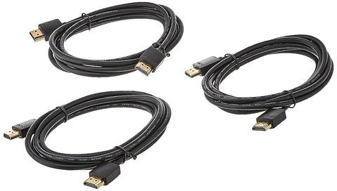 High Speed HDMI Cable 3 Pack - 6 Feet - Black | Certified Premium, 4K@60Hz, HDR, 18Gbps, 34AWG, YUV 4:4:4 - Ultra Slim Series