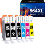 GPC Image Compatible Ink Cartridge Replacement for HP 564XL 564 XL to use with DeskJet 3520 3522 Officejet 4620 Photosmart 5520 6510 7520 7525 (2 Black 1 Cyan 1 Magenta 1 Yellow 1 Photo Black,6-Pack)