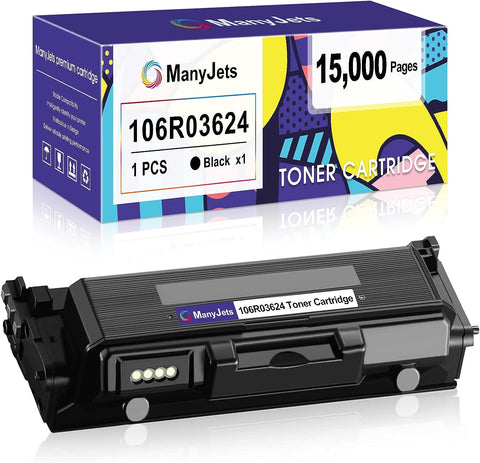 ManyJets 106R03624 Compatible Toner Cartridge Replacement for Xerox WorkCentre 3335 3345 Phaser 3330 Printer Toner Cartridge (High Yield 15,000 Pages,Black,1-Pack)