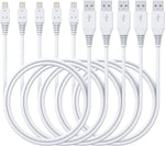 5Pack 10 ft iPhone Charger,MFi Certified Extra Long Lightning Cable 10 Foot Fast Charging Cord Compatible with Apple iPhone 13/12/12 Pro/11/Xs Max/Xr/X/8/7/6/6s Plus/SE/iPad (White)