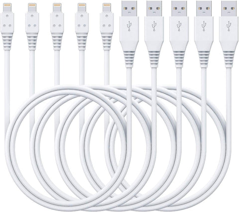 5Pack 10 ft iPhone Charger,MFi Certified Extra Long Lightning Cable 10 Foot Fast Charging Cord Compatible with Apple iPhone 13/12/12 Pro/11/Xs Max/Xr/X/8/7/6/6s Plus/SE/iPad (White)