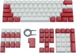 Happy Balls PBT Keycaps Backlit Cherry MX Keycap Set Doubleshot OEM Profile Translucent for US Layout 61 87 104 108 MX Switches Mechanical Keyboard (Red White)