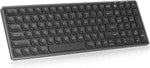 cimetech Wireless Bluetooth Keyboard, Stainless Metal Steel Rechargeable Keyboard, Ultra Slim Single Ergonomic Keyboard for Computer Windows PC Desktop Notebook Laptop-(Metal Black)