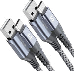 Micro USB Cable 10ft 2-Pack Android Charger Cable, Sweguard Micro USB Nylon Braided Charger Cord for Samsung Galaxy S7 Edge S6 S2 J7 J5 J3 J3V J2,LG K10 V10,Moto E6 5 4,Kindle,Fire Tablet,PS4-Grey