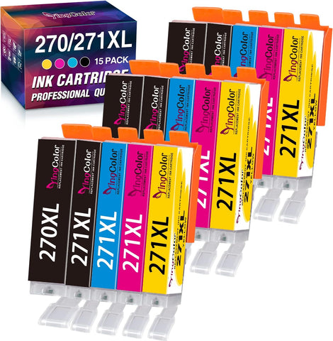 YingColor Compatible PGI-270XL CLI-271XL Replacement for Canon Ink Cartridges 270 and 271 Combo Ink to use with TS5020 MG7720 TS9020 MG6821 TS6020 (3PGBK, 3Black, 3Cyan, 3Magenta, 3Yellow)