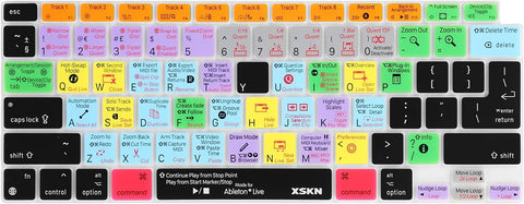 XSKN Shortcuts Function and Language Series Silicone Keyboard Cover Skin for 2020 Released New MacBook Air 13.3 inch with Touch ID A2179 A2337 M1 Chip (US EU Common Version Ableton) k-366