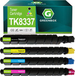 GREENBOX Compatible TK8337 TK-8337 High Yield Toner Cartridge Replacement for TK-8337K TK-8337C TK-8337Y TK-8337M for 3252ci 3253ci 2552ci CS2552ci CS3252ci Printer (4 Pack, 25,000 Pages)