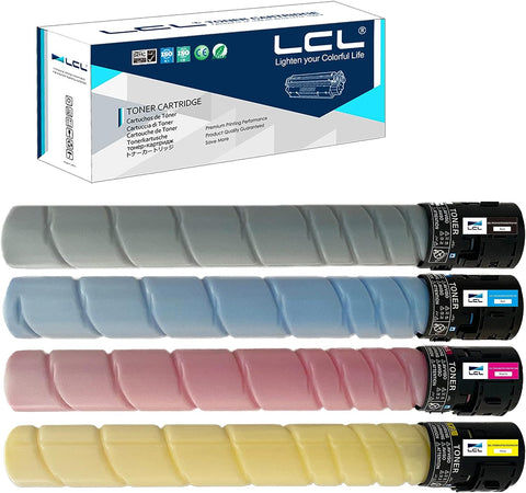 LCL Compatible Toner Cartridge Replacement for Konica Minolta TN512 TN-512K TN512K TN512C TN512M TN512Y A33K132 A33K432 A33K332 A33K232 High Yield Bizhub C454 C554 (4-Pack KCMY)