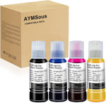 AYMSous Compatible T502 Ink Bottle Replacement for Epsn 502 T502 for Epsn Printers Ecotank ET-2760 ET-4760 ET-3710 ET-3760 ET-2700 ET-2750 ET-3700 ET-3750 ET-4750(Black, Cyan, Magenta, Yellow 4-Pack)