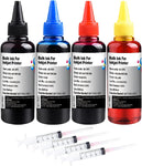 Primer Ink Ink Refill kit 4x100ml for Canon 250 251 270 271 280 281 1200 2200 PG240 CL241 PG245 CL246 PG210 Refillable Ink Cartridge CIS CISS System with 4 Free Syringes (BK, C, M, Y)