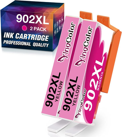 YingColor Compatible Ink 902XL Replacement for HP 902XL 902 XL Ink Cartridges to use with Officejet 6978 6968 6958 6962 6970 6954 6960 6950 6979 Printer (Magenta, 2 Packs)