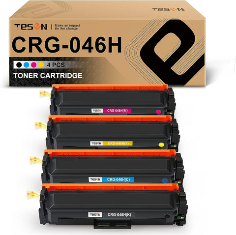 046 046H CRG-046 TESEN Compatible Toner Cartridge Replacement for Canon 046 046H High Yield for Canon imageCLASS MF731Cdw MF733Cdw MF735Cdw LBP654Cdw 4 Packs (Black, Cyan, Magenta, Yellow)