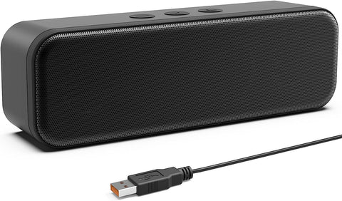 LIELONGREN [Newer] USB Computer Speaker for Desktop, Laptop Speaker, PC Speaker, Small Computer Soundbar with Hi-Quality Sound, Loud Volume, Rich Bass, Volume Control